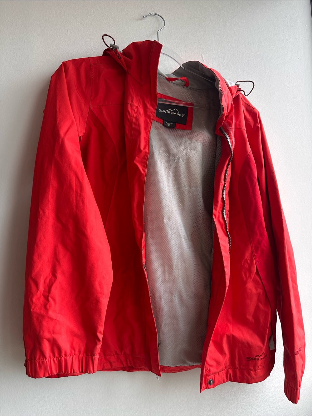 Eddie Bauer Men’s Red Waterproof Hooded Jacket